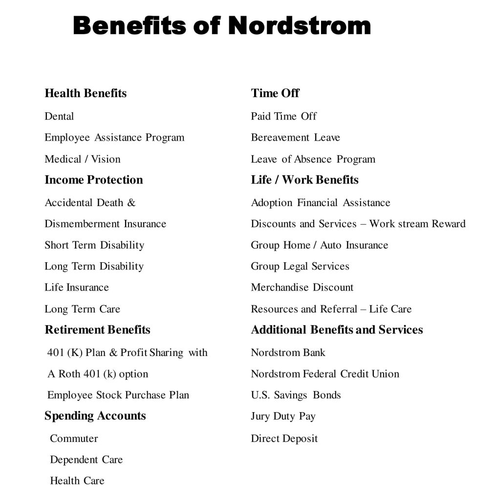 Benefits of Nordstrom